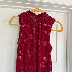 Banana Republic Red Ruffled Blouse